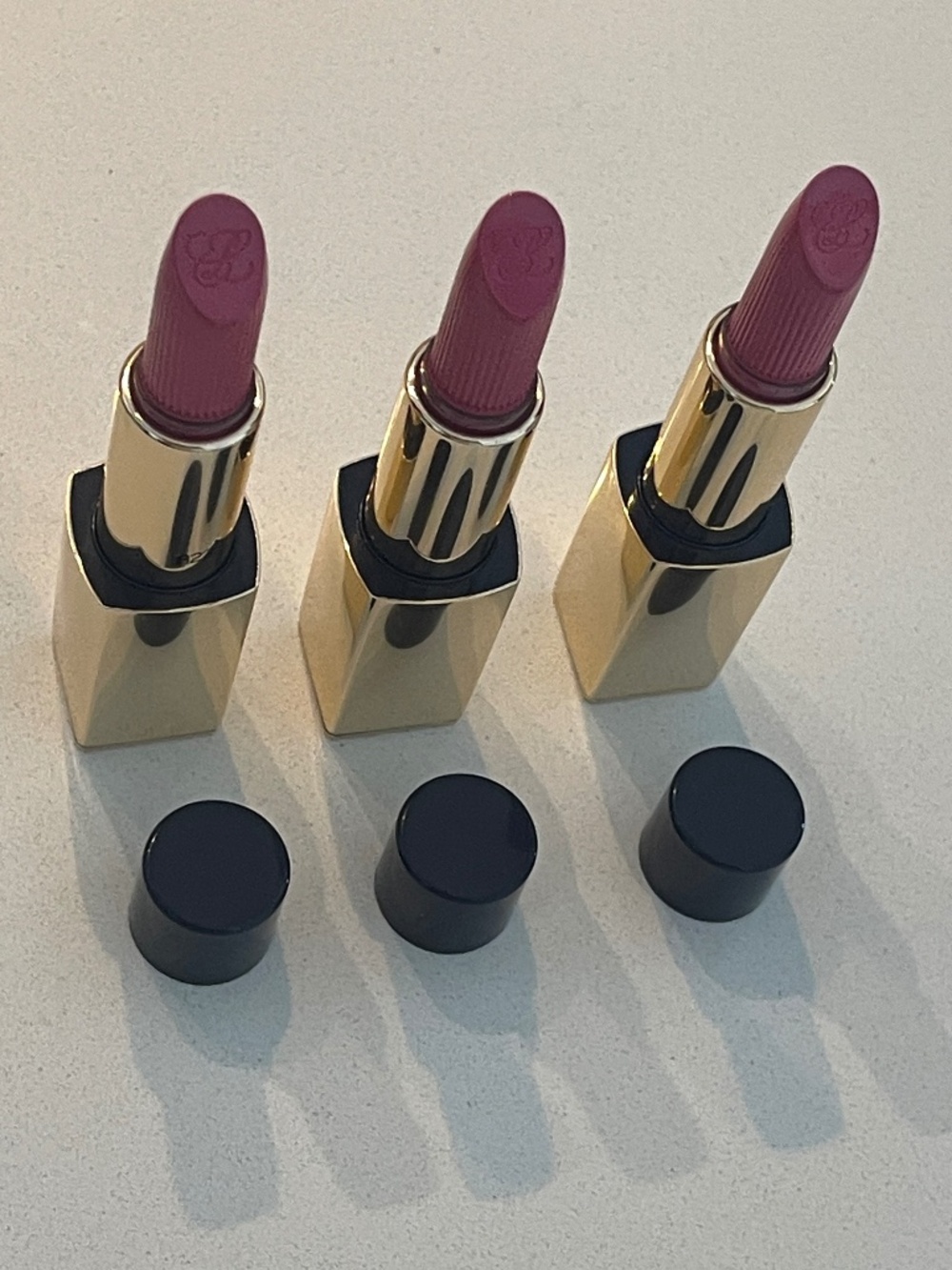 SET OF 3 Estee Lauder Pure Color Lipstick Refill Gold Tube NEW Unknown Shades